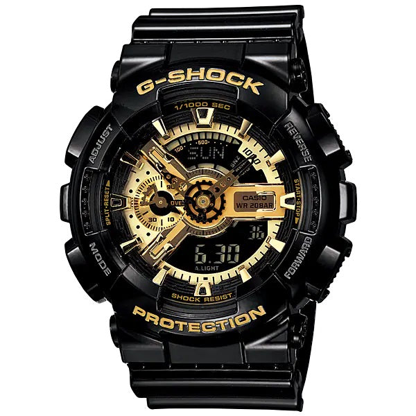 G-SHOCK 国内正規品 カシオ Gショック 腕時計 メンズ タフネス ブラック×ゴールドシリーズ 樹脂バンド GA-110GB-1AJF