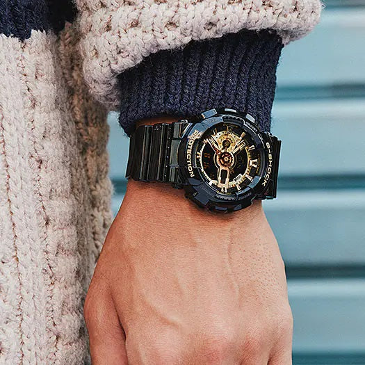 G-SHOCK 国内正規品 カシオ Gショック 腕時計 メンズ タフネス ブラック×ゴールドシリーズ 樹脂バンド GA-110GB-1AJF
