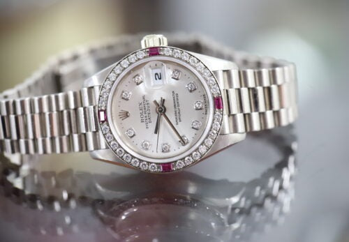 ROLEX K18WGダイヤモンドルビー　ロレックス