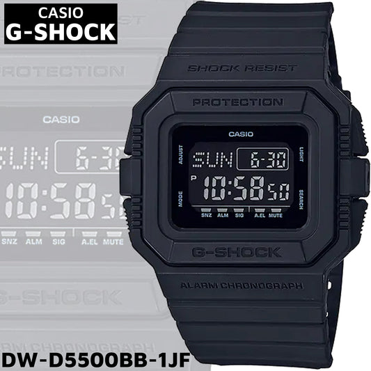 G-SHOCK 国内正規品 カシオ Gショック 腕時計 メンズ タフネス アナログ デジタル マット オールブラックモデル 樹脂バンド DW-D5500BB-1JF