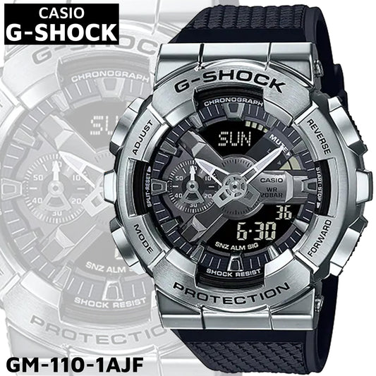 G-SHOCK 国内正規品 カシオ Gショック 腕時計 アナログ デジタル メンズ タフネス 樹脂バンド ステンレス製ベゼル Metal Covered GM-110-1AJF